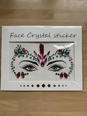 Face Gems Adhesive Glitter Jewel Tattoo Sticker Festival Rave Party Body Make Up • £0.99