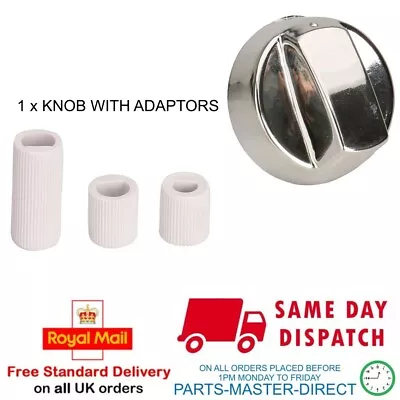 Fits Candy Zanussi Whirlpool Aeg Silver Cooker Oven Hob Control Knob & Adaptors • £4.99