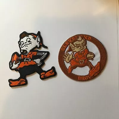 (2) Cleveland Browns Embroidered Iron On  Vintage Patches Patch Lot 3” & 3.5 X 3 • $9.95