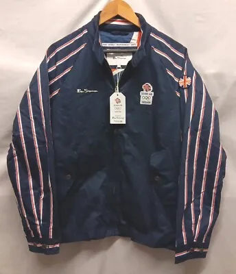 Ben Sherman Team Gb Tokyo Olympics Harrington Bomber Jacket Blue Red Size L Bnwt • £37.99