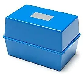 Deflecto Value Size 6 X 4 Index Card Box - Blue • £6.83