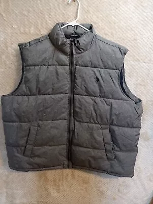 U.S. Polo Association Men's Gray Full Zip Puffer Vest Jacket Sz 2XL • $17.95