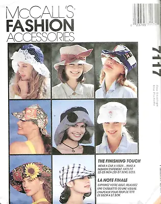 Vintage Women's Wide Brim Floppy Sun Hat Cap Sewing Pattern UNCUT 22-23  Head • $16.95