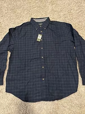 NWT Eddie Bauer Men’s 2XL Flannel Blue Green Plaid Shirt  Classic Fit • $10