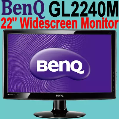 BENQ GL2240m 22 Inch LCD LED Widescreen Monitor 12M:1 VGA DVI-D Glossy Black • $69