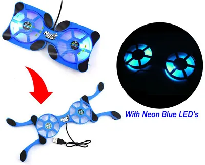Xbox One/360/S/X PlayStation Wii - Cooling Stand/Pad Cool Blue Illuminated Fans • £17.47