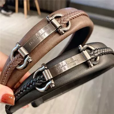 Leather Metal Buckle Headbands Vintage Punk Hoop Women Fashion Wear Accessories • $35.10