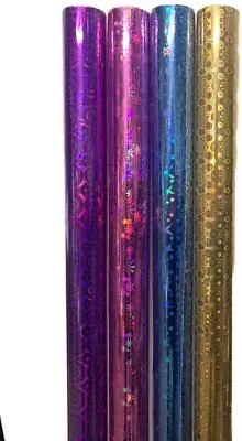 4 X 2M Holographic Gift Wrap Rolls Foil Party Shiny Luxury Wrapping Paper • £9.99