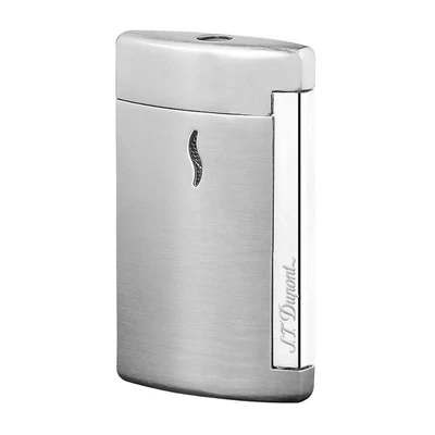 $236.68 • Buy S.T. Dupont Lighter MiniJet  Metal Effect Brushed Chrome Torch Flame 010504