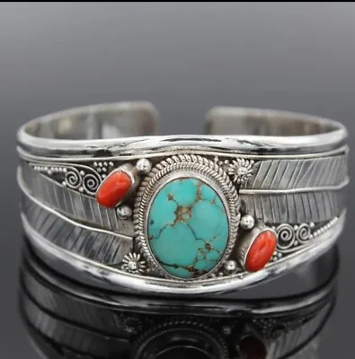 Vintage Tibet Turquoise For Women Men Bangles Bracelets Bohemian Ethnic Jewelry  • $38