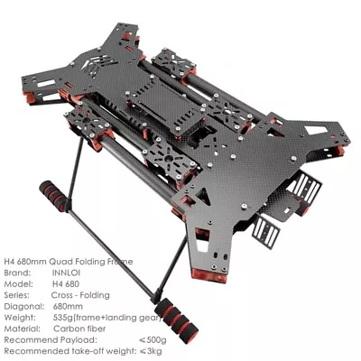 INNLOI H4 680mm Drone Frame Folding Carbon Quad For 15inch Propeller 4310 Motor • $119