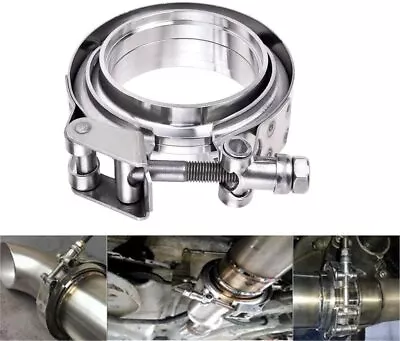 $24.99 • Buy Quick Release 2.5  V-Band Clamp Male Female Flanges Kit Turbo Downpipe Exhaust