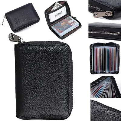 £7.32 • Buy RFID Blocking Mini Leather 22 Card Wallet Business Case Purse Credit Card Holder
