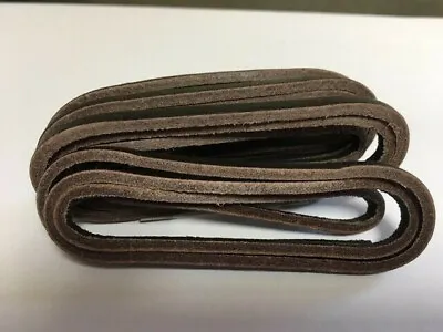 County Dark Brown Leather 3.5mm Square Cut Deck Shoe/Boot Laces Thong 120cm. • £3.79