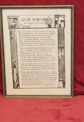 Vtg  1920's Buzza Motto Art Deco “AN IF For GIRLS” Friendship Poem  • $19.99