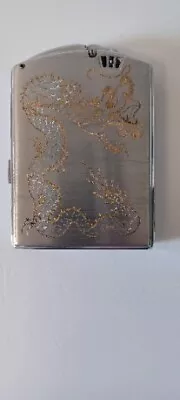 Vintage Chinese Cigarette Case Lighter Combo. Shanghai Dragon Engraving. • $25