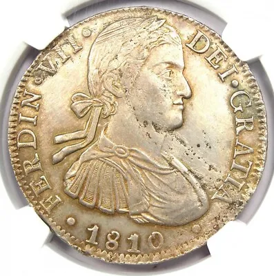 1810 Mexico Ferdinand VII 8 Reales Coin (8R) - NGC Uncirculated Detail (UNC MS) • $470.25