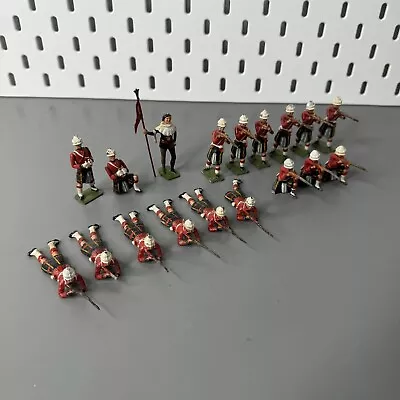 Lot Of 18 British Scottish Irish Lead Tin White Red Metal Soldier Toy Figures • $15.50
