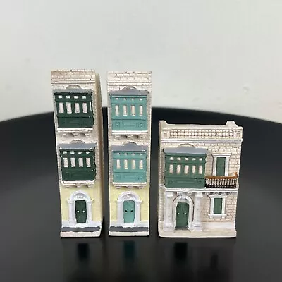 Joe Galea Hand Painted Resin Miniature Village Houses Buildings Set Of 3 • $39.99