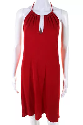 La Perla Women's Halter Neck Key Hole Bodycon Mini Dress Red Size 44 • $61.01