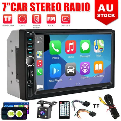 7  Double Din Car Stereo Radio Bluetooth Head Unit FM MP5 Player Reverse Camera • $41.45