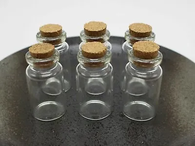 $3.09 • Buy 5 Small Glass Cork Stopper Bottles Spell Jar Empty Vials Wish Bottles Charms 7ml