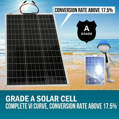 $106.99 • Buy 250W Solar Panel Flexible Solar Panel Kit Home 12V Battery Car Boat Outdoor