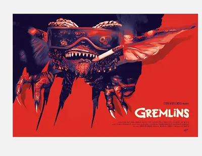 Gremlins Gizmo Stripes Malone Horror Movie Poster Giclee Print 24x36 Mondo • $129.99