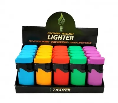 £3.39 • Buy Windproof Gas Lighters Electronic Refillable Adjustable Jet Flame Assorted Color