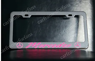 Pink Mercedes Benz License Plate Frame Custom Made Of Chrome Plated Metal • $29.99