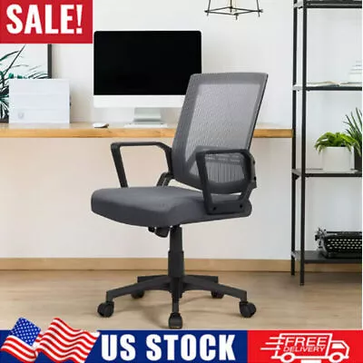 Mid-Back Mesh Adjustable Ergonomic Computer Chair Home Office Rolling ChairGray • $39.99