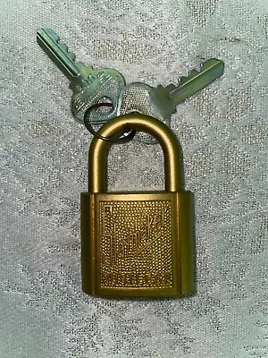 VINTAGE Slaymaker Rustless Brass Padlock Lock With 2 Keys 2 1/4  X 1 1/2  X 5/8  • $6.73