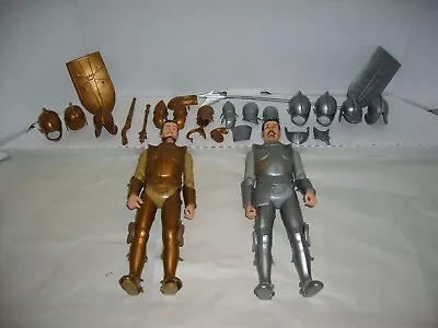 VINTAGE MARX Gold Knight Sir Gordon And Silver Knight Sir Stuart Accessories • $59.99