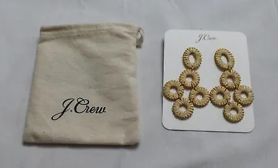 J. Crew Women's Faux Raffia Wrapped Disc Earrings SV3 Natural Length: 3  • $18