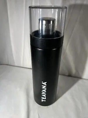 Teavana Black 14oz Metal Tumbler W/ Metal Tea Infuser Strainer Basket .. Rare • $50