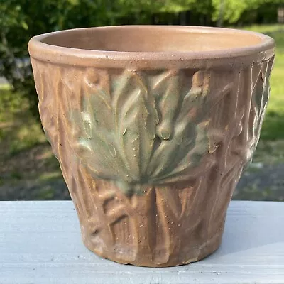 Vintage 20th C. Leaves & Twigs McCoy Glazed Art Pottery Jardiniere Planter Deco • $60