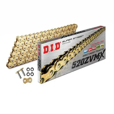 Did Super Heavy Duty X-ring Gold Motorcycle Drive Chain 520 Zvmx 120 L Links • £106.99