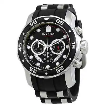 Invicta Men Pro Diver Ocean Master Chronograph Black Dial Black Rubber Watch • $71.48