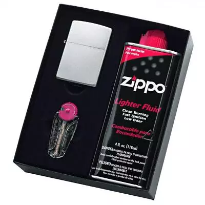 ZIPPO #205 Satin Chrome Lighter With Fluid And Flints • $69