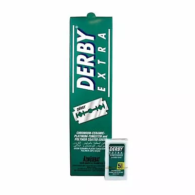 $4.95 • Buy NEW DERBY EXTRA DOUBLE EDGE RAZOR BLADES 5 Pack Safety Razor Shave Platinum