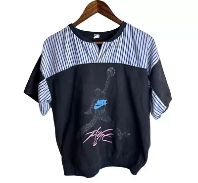 Vintage 80’s Jordan Flight Nike Men’s Striped Pullover V Neck Shirt Size Large  • $59.99