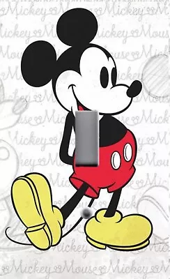 DISNEY RETRO VINTAGE CLASSIC HAPPY MICKEY MOUSE Light Switch Plate Outlet Cover • $11