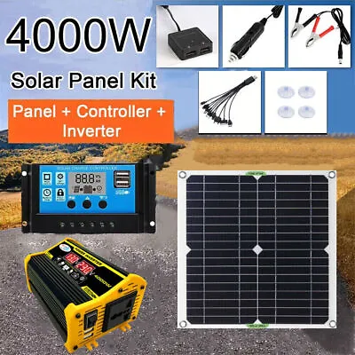 Solar Power Kit With Inverter Generator 100A Battery Charger Home Grid System • £44.06