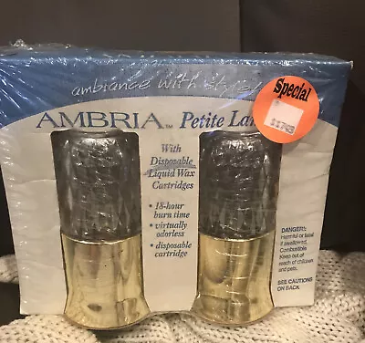 Vtg Ambria Crystalyte Petite Lamps With Disposable Liquid Wax Cartridges Nip • $13.99