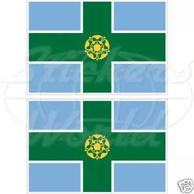 £3.90 • Buy DERBYSHIRE Flag Derby England UK 4  (100mm) Vinyl Stickers, Bumper Decals X2