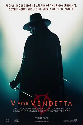 $20 • Buy V For Vendetta Movie Poster Hugo Weaving Natalie Portman