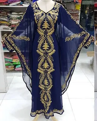 New Royal Abaya Stylish Arabian  Length Party Dubai Moroccan Kaftans Dress Gown • $55.50