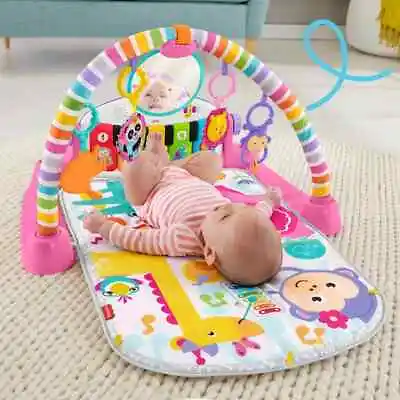 Fisher-Price Deluxe Kick Play Piano Baby Mat Pink Soft Toy Music Foam Floor Gym • £59.99