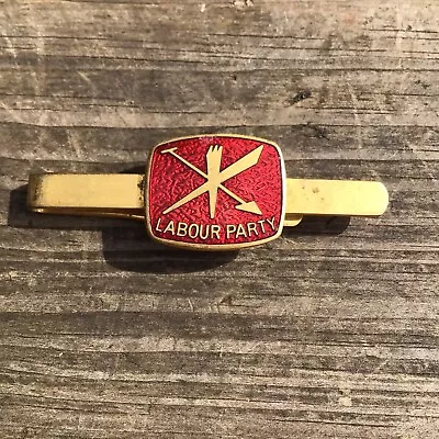 Old Vintage Enamel Labour Party Tie Clip Slide Brooch • £15