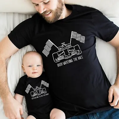 Watching The Race With Daddy F1 | Dad And Baby Matching T-shirt Baby Vest • £10.99